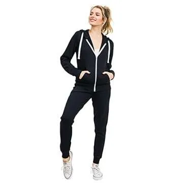 esstive Women's Ultra Soft Fleece Active Lightweight Casual Basic Jogger Sweatpants, Black, Medium