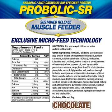Maximum Human Performance Probolic-SR Sustained Release Protein Powder, 24g Protein, BCAAs, Glutamin...