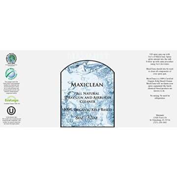MaxiMist MaxiClean Organic, Natural Airbrush Spray Tanning Spray Gun Cleaner 64 oz (2 Pack - 32 oz) ...