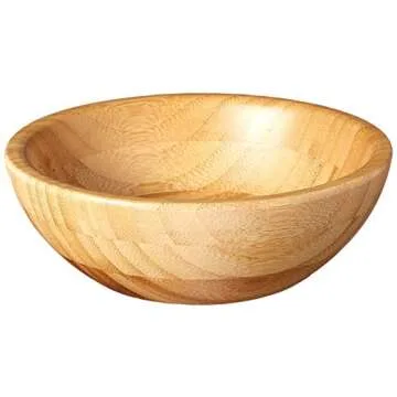 Lipper Bamboo Wood Salad Bowl Set with Utensils - 7 Pieces