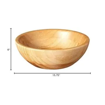 Lipper Bamboo Wood Salad Bowl Set with Utensils - 7 Pieces