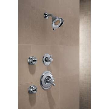 DELTA FAUCET T11855 Victorian 3 Setting Diverter Trim, Chrome 5.00 x 5.00 x 5.00 inches