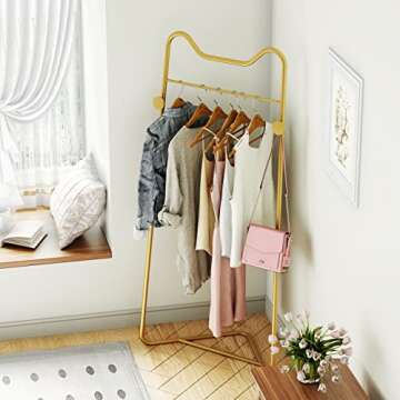 Modern Gold Corner Coat Rack for Elegant Storage Solutions