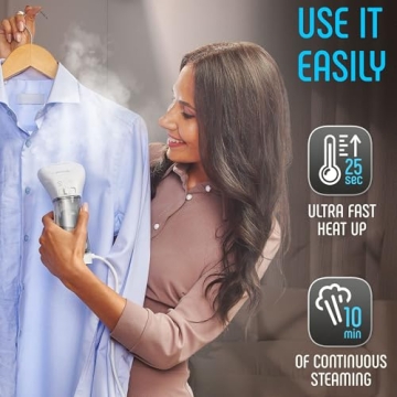 Compact Travel Garment Steamer for Quick Wrinkle Removal