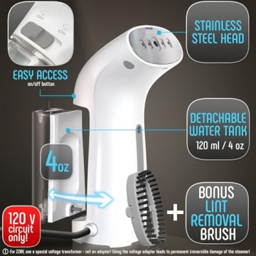 Compact Travel Garment Steamer for Quick Wrinkle Removal
