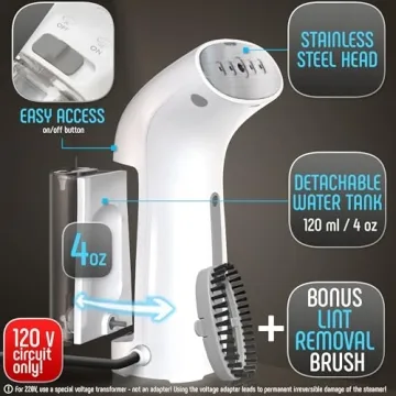 Compact Travel Garment Steamer for Quick Wrinkle Removal
