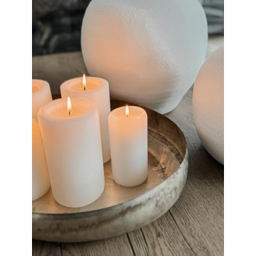 Elegant Candle Set in Silver Gold Finish