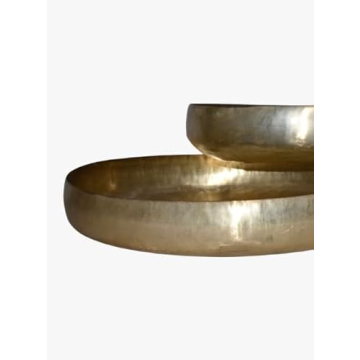 Elegant Candle Set in Silver Gold Finish