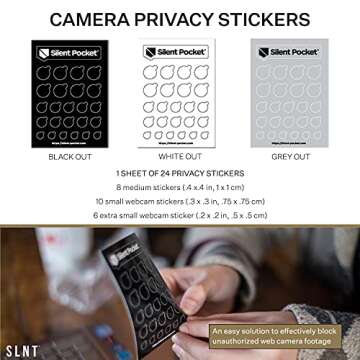 Silent Pocket Webcam Privacy Stickers - Reusable & Safe