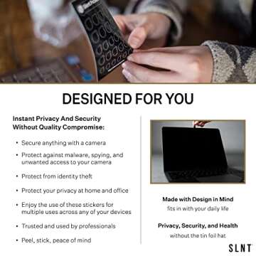 Silent Pocket Webcam Privacy Stickers - Reusable & Safe