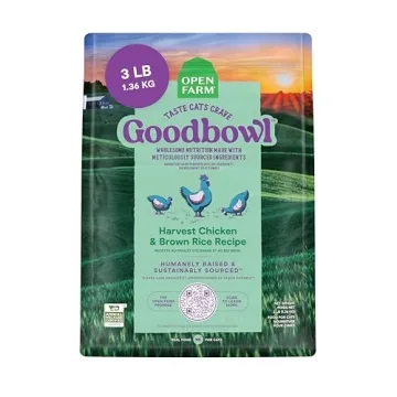 Open Farm Goodbowl Protein Rich Dry Cat Food, Harvest Chicken & Brown Rice Recipe, 3lb Bag