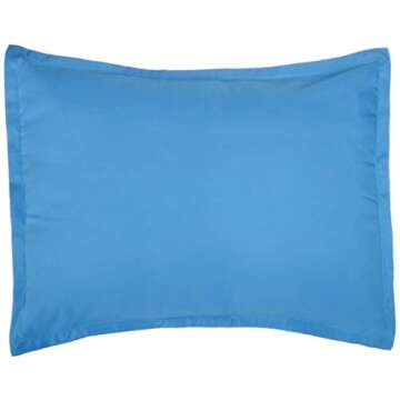 Amazon Basics Easy-Wash Microfiber Kid's Comforter and Pillow Sham Set - Twin, Azure Blue