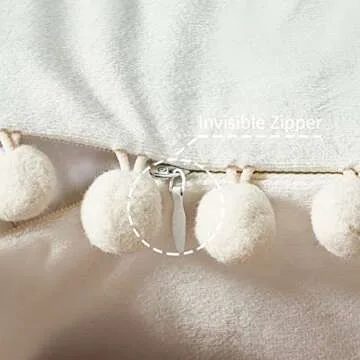 Top Finel Cream White Velvet Pillow Covers Set of 2