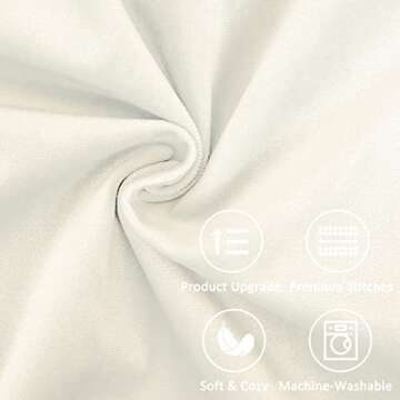 Top Finel Cream White Throw Pillow Covers 20x20 inches Set of 2, Soft Velvet Couch Pillow Covers with Pom Poms Sofa Pillow Decorative Cushion Cases for Livingroom Bedroom Home Decor