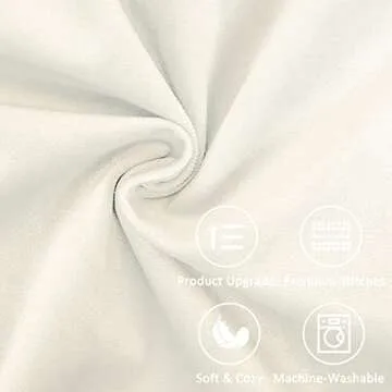 Top Finel Cream White Velvet Pillow Covers Set of 2