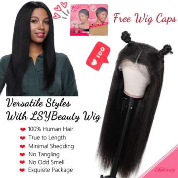Lsybeauty 22 Inch HD Lace Front Wigs for Black Women