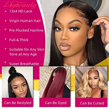 Lsybeauty 22 Inch HD Lace Front Wigs for Black Women