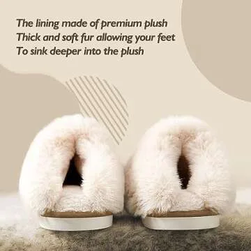 SOSUSHOE Womens Slippers Memory Foam Slippers Fluffy Slippers Warm Soft House Slippers for Women Non-Slip Indoor Outdoor