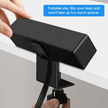 4 Outlet Desk Clamp Power Strip with 4 USB Ports,Clamp on Desk Power Station 6ft Cord,Fits 1.7" Tabletop Edge