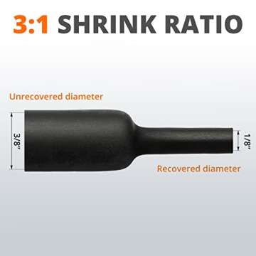 Wirefy 3/8" Heat Shrink Tubing - 3:1 Ratio - Adhesive Lined - Marine Grade - 50 Feet Roll