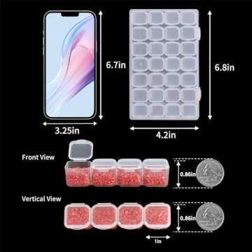 SGHUO 168 Slots 6pcs 28 Grids Diamond Painting Boxes Plastic Organizer, Bead Organizer