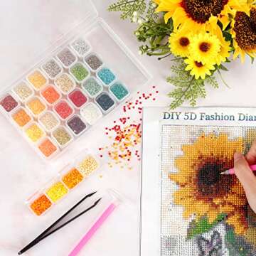 SGHUO 168 Slots 6pcs 28 Grids Diamond Painting Boxes Plastic Organizer, Bead Organizer