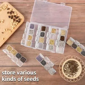 SGHUO 168 Slots 6pcs 28 Grids Diamond Painting Boxes Plastic Organizer, Bead Organizer