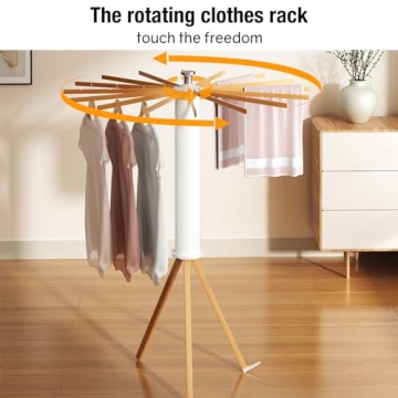 Durable kenvc Tripod Clothes Drying Rack for Small Spaces