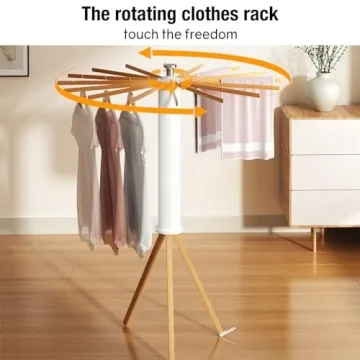 Durable kenvc Tripod Clothes Drying Rack for Small Spaces