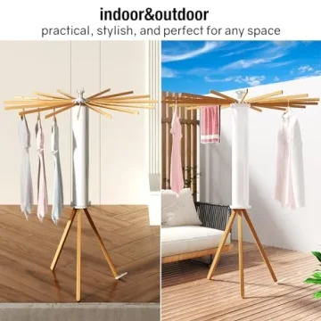 Durable kenvc Tripod Clothes Drying Rack for Small Spaces