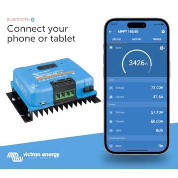 Victron Energy SmartSolar MPPT Tr Solar Charge Controller (Bluetooth) - Charge Controllers for Solar...