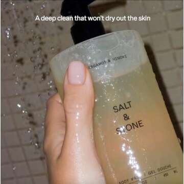 Salt & Stone Body Wash with Antioxidants for Deep Moisture | For Women & Men, Sulfate, Paraben, & Dye Free, Leaving Skin Soft and Hydrated