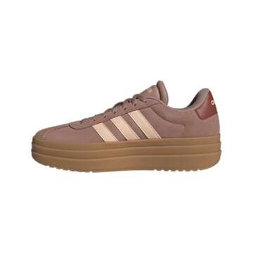 adidas Women's VL Court Bold Sneaker, Warm Clay/Powder Coral/Gum, 9