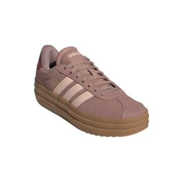 adidas Women's VL Court Bold Sneaker, Warm Clay/Powder Coral/Gum, 9