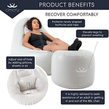 Cimcru Inflatable BBL Chair - BBL Post Surgery Supplies - Portable Urinal with Case and 1 Pack of 2 Lipo Foams - Heal in Comfort