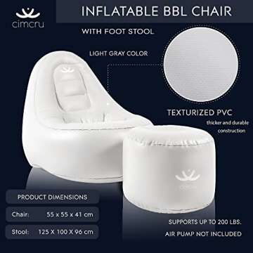Cimcru Inflatable BBL Chair - BBL Post Surgery Supplies - Portable Urinal with Case and 1 Pack of 2 Lipo Foams - Heal in Comfort