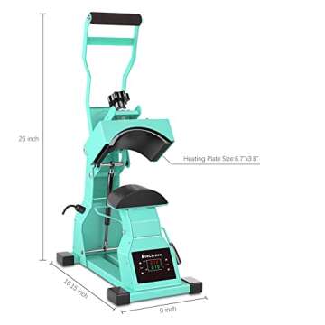 Hat Heat Press Machine for Caps with 2pcs Interchangeable Platens(6.7"x3.8", 6.7"x2.5"), Cap Heat Pr...