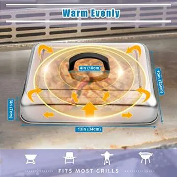 HaSteeL Cheese Melting Dome for Griddles and BBQs