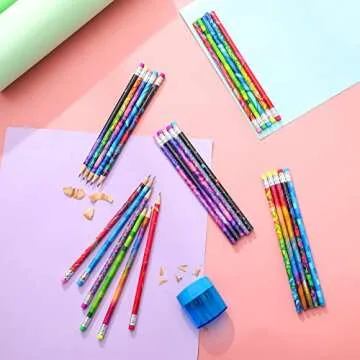 Chinco 50 Pcs Colorful Wooden Pencils for Kids