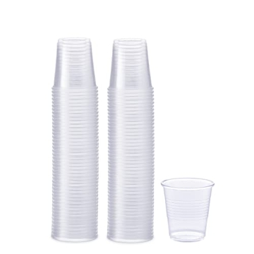 Comfy Package 3 oz Clear Disposable Plastic Cups - 100 Count High-Quality Disposable Mouthwash Cups