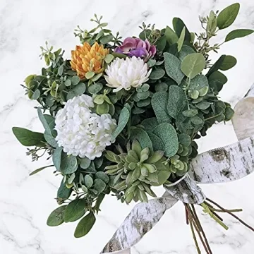 10 Pcs Mixed Eucalyptus Leaves for Home Decor and Crafts