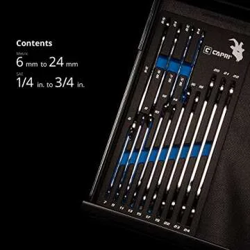 Capri Tools Super-Thin Open End Wrench Set for Tight Spaces