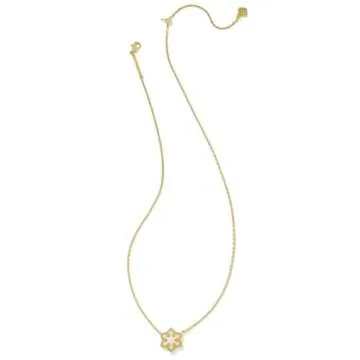 Kendra Scott Snowflake Pendant Necklace, 14k Gold Plated Brass, Opal, Fashion Jewelry for Women