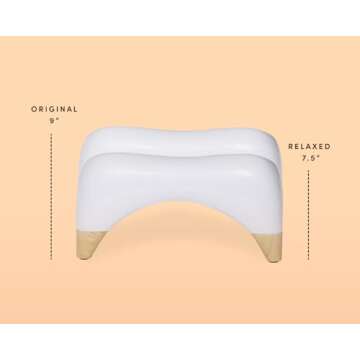 TUSHY Ottoman: A Premium Toilet Stool for The Bathroom, Modern Sleek Design | Squatting Position Helps Improves Bowel Health & Relieves Constipation (Relaxed 7.5" White/Bamboo)
