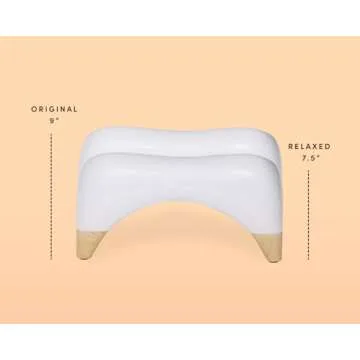 TUSHY Ottoman: A Premium Toilet Stool for The Bathroom, Modern Sleek Design | Squatting Position Helps Improves Bowel Health & Relieves Constipation (Relaxed 7.5" White/Bamboo)
