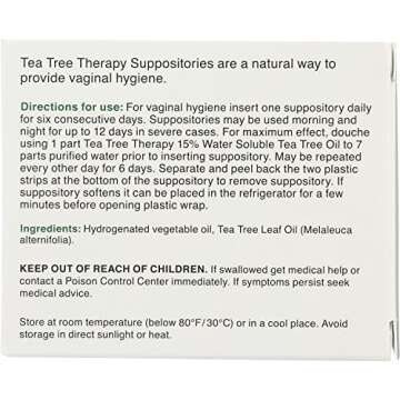 Tea Tree Therapy - Suppository with Tea Tree Oil For Vaginal Hygiene (2-Pack of 6)