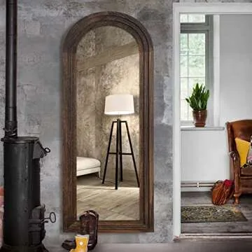 Trvone Arched Full Length Mirror - Rustic Style & Safety
