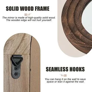 Trvone Arched Full Length Mirror - Rustic Style & Safety