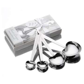 12 Packs Heart Shaped Measuring Spoon Set for Wedding Birthday Party Bridal Shower Gifts, Baby Shower Decorations Souvenirs for Guests with Individual Gift Package