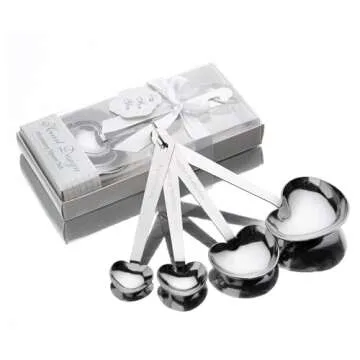 12 Packs Heart Shaped Measuring Spoon Set for Wedding Birthday Party Bridal Shower Gifts, Baby Shower Decorations Souvenirs for Guests with Individual Gift Package